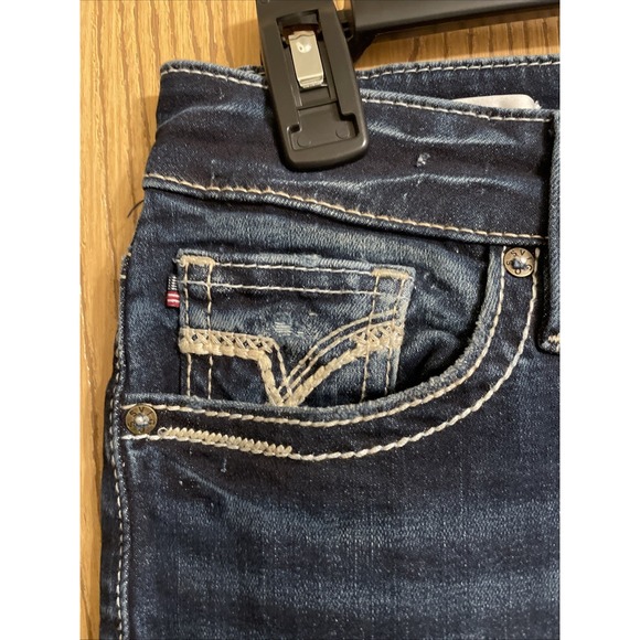 VIGOSS Boyfriend Jeans Womens 4 Dark Wash Distressed Denim Relaxed Fit - Picture 3 of 10